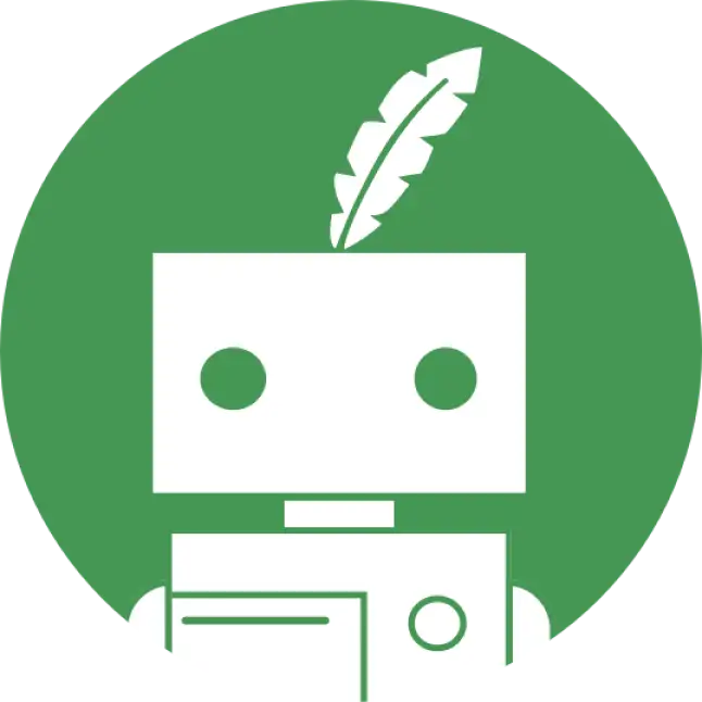 The QuillBot logo, a boxy robot with a feather attached to its head.