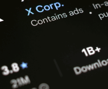 Closeup image of the app store entry for X (formerly Twitter).
