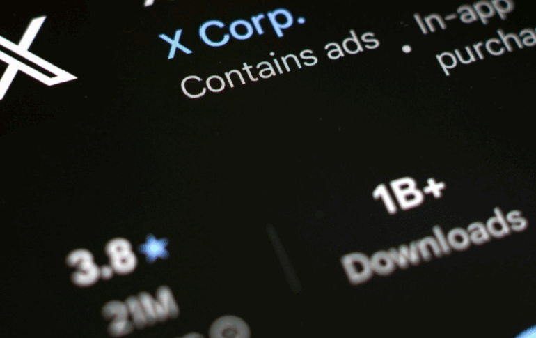 Closeup image of the app store entry for X (formerly Twitter).