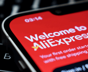 AliExpress app seen in the Apple App Store on an iPhone screen.